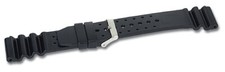 Sport Kautschuk  Armband Taucher Uhrenarmband Schwarz  16  18  20  22   24mm 