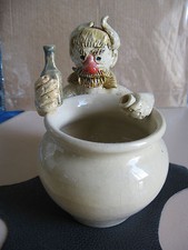 Rarität, Unikat Keramikmännchen mit Schnapsflasche und roter Nase Topf Vase !