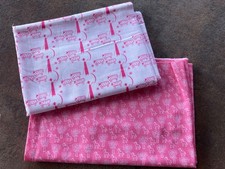 2 Stücke Westfalenstoffe, Kinderstoffe pink-rosa, Schäfer, Pferde