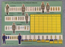 Alter DDR Stundenplan Uniformen Dienstgradabzeichen NVA Deutsche Sparkassen 1954
