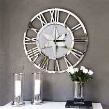 Wanduhr silber groß 60cm