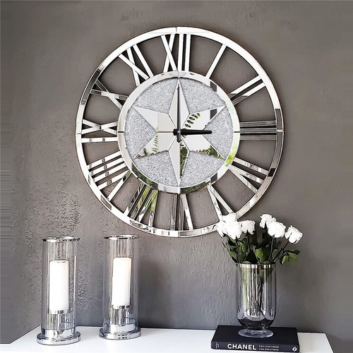 Wanduhr silber groß 60cm