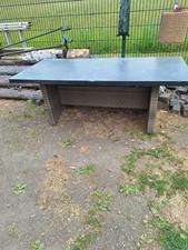 Poly-Rattan Gartentisch Outdoor Tisch mit Glasplatte groß ca 75x93x198 defekt