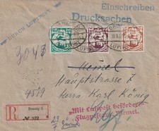 Danzig: Drucksache LP Einschreiben nach Memel