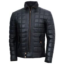 Herren Schwarz Gesteppte Leder