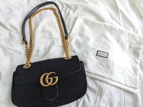 Gucci chain shoulder bag black - chain,