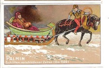 Palmin -  älteres Kaufmannsbild - Schlitten um 1500 - gem- Foto