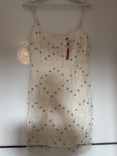 Kurzes fransenkleid weiß - kurzes,