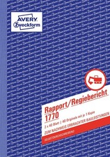 AVERY Zweckform Formularbuch "Rapport/Regiebericht" DIN A5 2 x 40 Blatt