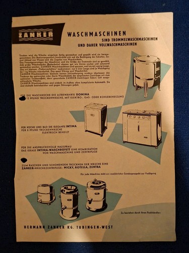Alte reklame 1954 zanker - reklame,
