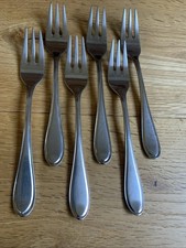 WMF Antwerpen Cromargan Edelstahl Besteck 6 Kuchengabeln 15,7 cm gebraucht