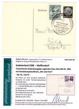 Sudetenland MAFFERSDORF 133 als Blanko-Karte gest.+gepr. BEFUND 200EUR (DA0010