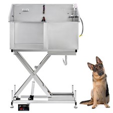 CO-Z 127cm elektrisch Hundebadewanne Edelstahl Höhenverstellbar Tierbadewanne