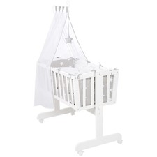 roba Komplettwiegenset, 'Little Stars' (40x90cm), weiß, Feststellfunktion, inkl.