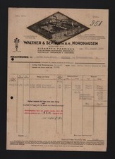 NORDHAUSEN, Rechnung 1939, Walther & Sevin GmbH Zigarren Kautabak-Fabriken