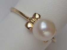 ♦️Love Pearl Perlen Ring aus 585 Gold Ring Perl mit weisser Perle Perlchen 7727