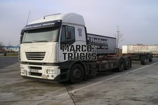 LKW Foto Iveco Stralis Container-Sattelauflieger Deutschland weiß Robland #d3ay