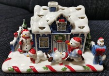 Villeroy & Boch Santas Decolights Haus blau mit Schneemännern Lichthaus OVP