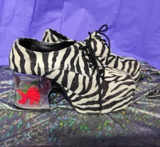 Schlagermove Fans ACHTUNG Plateau Schuhe Zebra mit Aquarium NEU 44/45
