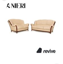 sitzgarnitur wohnzimmer Farbe Creme Marke Nieri  Leder