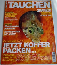 August-Ausgabe des Magazins Tauchen von 2012 (Haie, Philippinen, Tauchequipment)