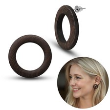 runde Holz Ohrstecker Damen