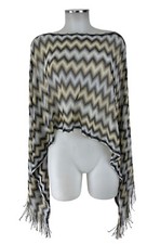 Missoni Poncho Strick gold schwarz silber Einheitsgröße 100% Acetat top