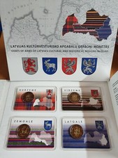 4x Coincard Lettland mit 2