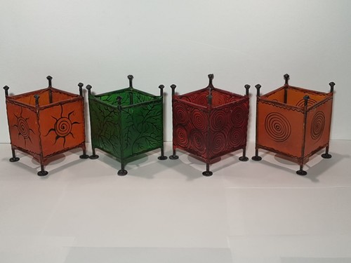 Teelicht henna lederlampe set - teelicht,