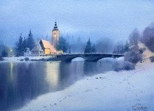 Originales gemälde aquarell - ,