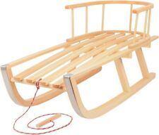 Holzschlitten Schlitten Holzrodel mit Rückenlehne aus Holz - Buchenholz