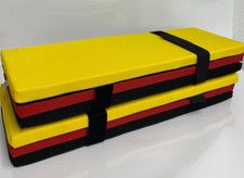 Bierbankauflagen-SET schwarz-rot-gelb, 220 cm x 25 cm x 3 cm