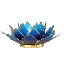 Lotus Teelichthalter - Blau