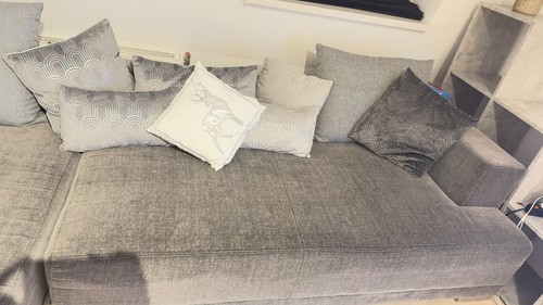 Ecksofa grau kunstleder mit - ecksofa,