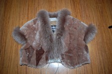 Winter Märchen schöner Bolero Lammfell Pelz Leder gr. S-M