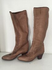 Wunderschöne, braune Giorgio Moretto ,Schlangen-  Leder Stiefel  Gr. 37