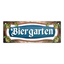 Biergarten Metallschild L in 10,5x28cm XL Holen Sie sich das bayerische