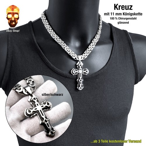 Kreuz anhänger groß mit 11 - groß,