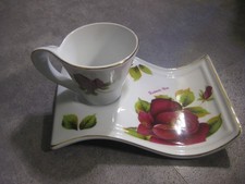 Tasse + Untertasse Set Rose