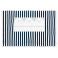 2 Seitenteile mit Fenster für Pavillon Seitenwände blau weiß PE 100 g/m² 3 m