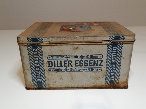 Antike blechdose diller essenz - diller,