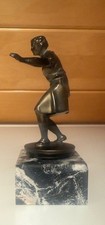 Keglerin Pokal / Bronze Figur auf Marmorsockel