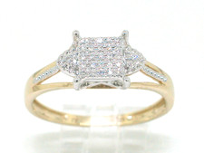 Diamant Ring 417 Gelbgold 10K Gold 31 natürliche Diamanten Sonderpreis