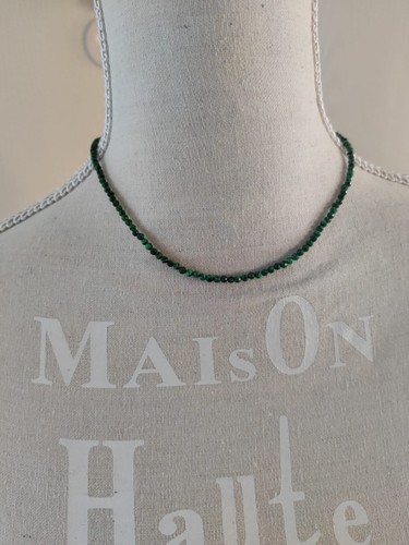 Edelsteinkette malachit 3mm - edelsteinkette,