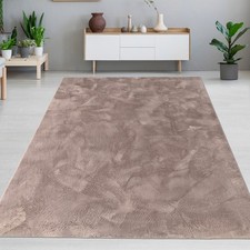 Teppich taupe Hasenfell-Optik elegant weich mit feinem Schimmer modern