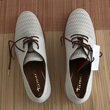 Tamaris Halbschuhe Budapester Größe 37 weiß neu