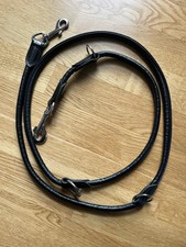 Selten benutzte verstellbare Führleine Round & Soft von Hunter, schwarzes Leder