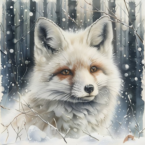 Wandbild fuchs polarfuchs - wandbild,