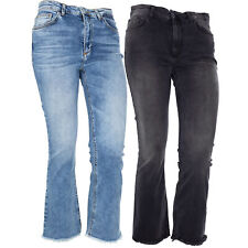 LTB Lynda Cropped Flare Jeans High Waist Bootcut Stretchjeans Damen Schwarz Blau