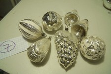 7x  Christbaumschmuck Silber verschiedene Formen pure Nostalgie RAR  vintage (7)